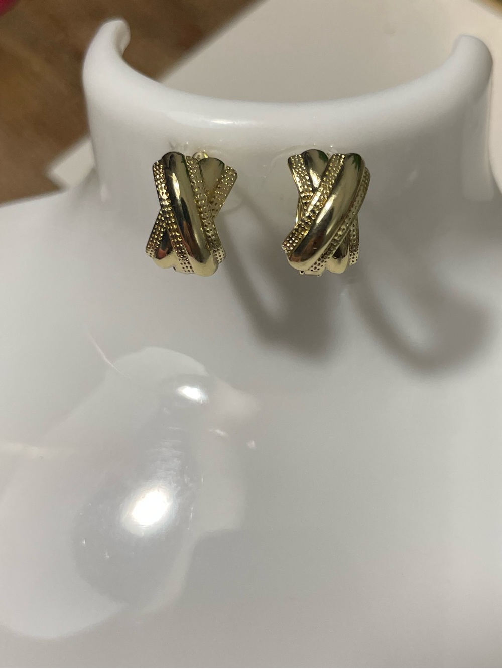 Classic Gold-Tone Twisted Hoop Stud Earrings - Women Jewelry